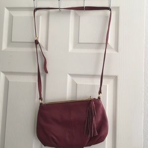 Margot Burgundy distressed leather small handbag